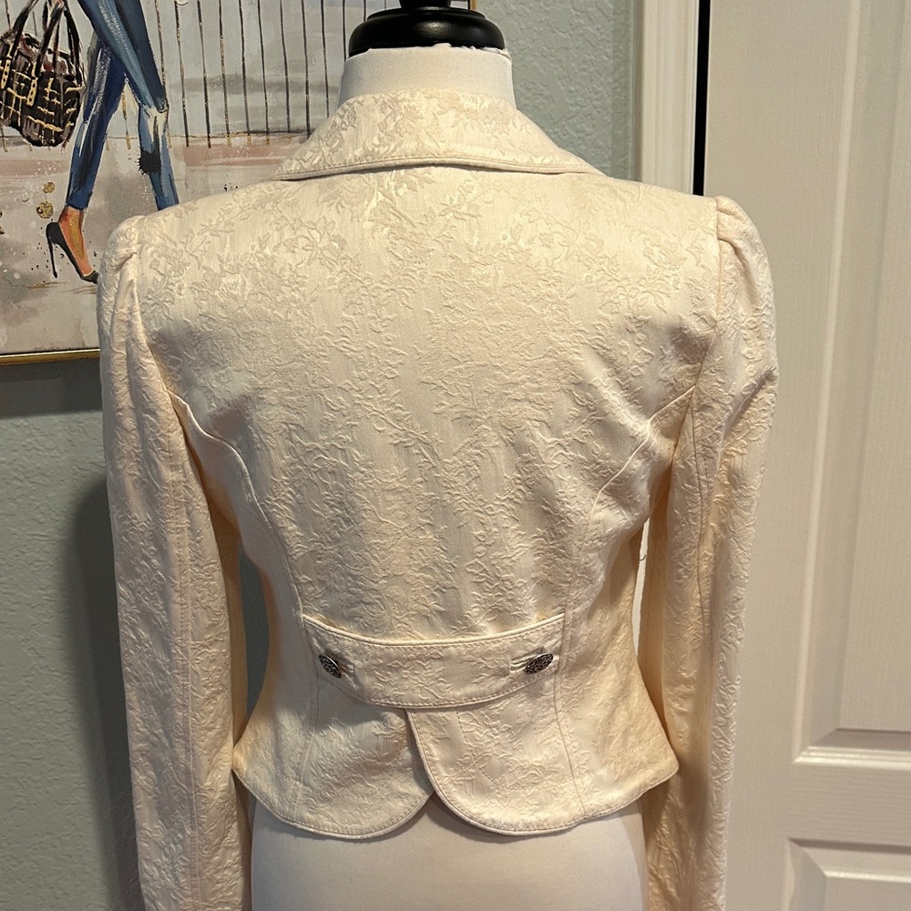 Bebe Sz 8 Elegant Cream Women's Blazer • NEW! - Picture 6 of 15